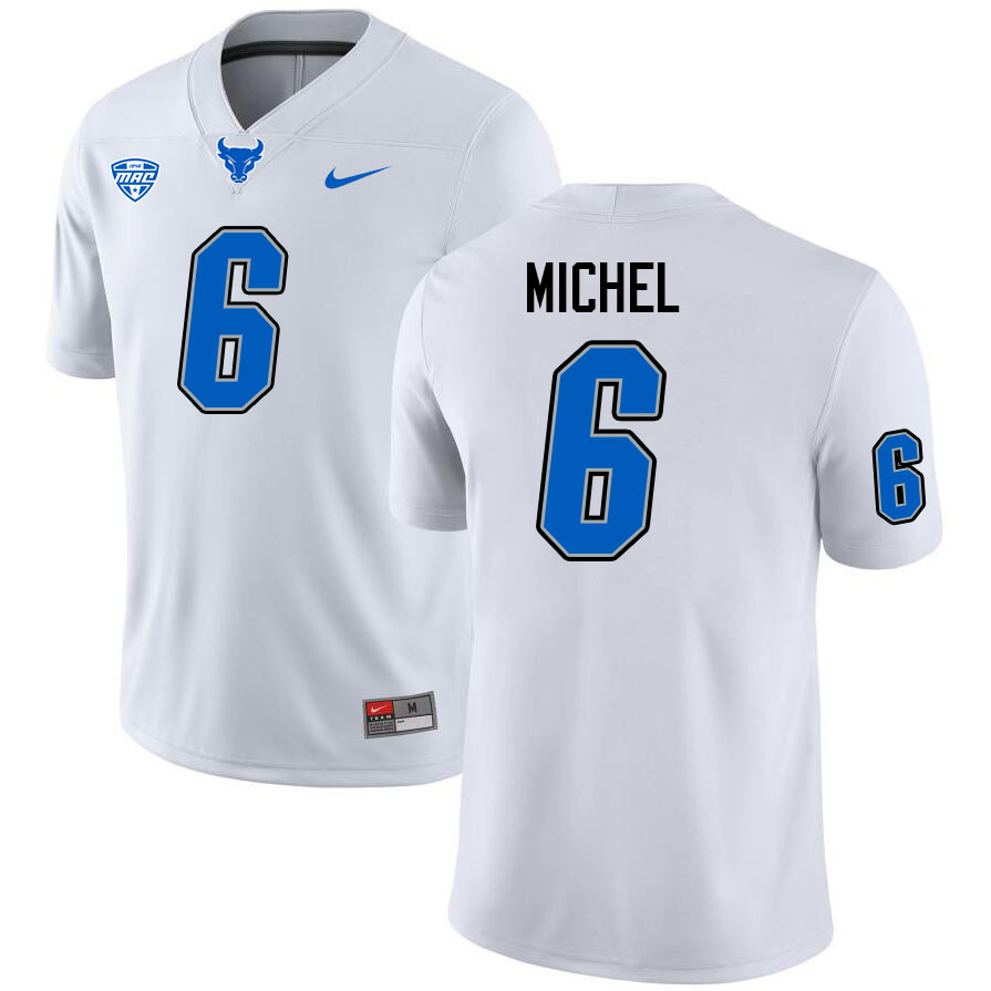 Buffalo Bulls #6 Max Michel College Football Jerseys Stitched Sale-White